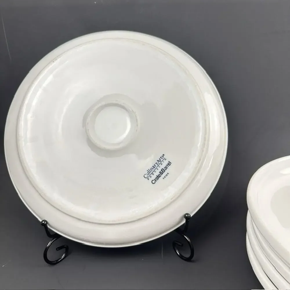 Crate and Barrel Cafeware II Dinner Plate White Porcelain 10 1/2